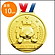 立体ゴールドメダル直径10cm　ライオン